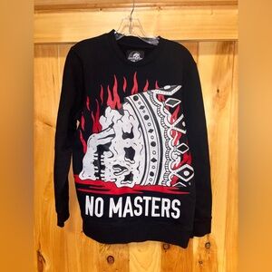 No Masters Lurking Class Black Fleece Crewneck Sweatshirt Skull Unisex Small